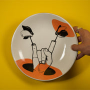 Piatto cornuto - Plate - XOPARO  - MENA FUECO studio  #color_arancione-nero
