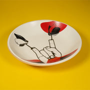 Piatto cornuto - Plate - XOPARO  - MENA FUECO studio #color_rosso-nero